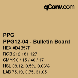 カラーコード: PPG - PPG12-04 - Bulletin Board | qconv.com