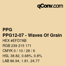 Color code: PPG - PPG12-07 - Waves Of Grain | qconv.com