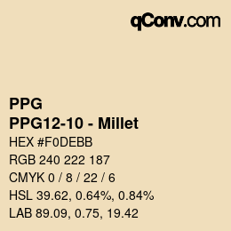 カラーコード: PPG - PPG12-10 - Millet | qconv.com