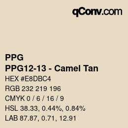 Color code: PPG - PPG12-13 - Camel Tan | qconv.com