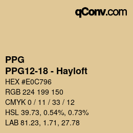 カラーコード: PPG - PPG12-18 - Hayloft | qconv.com