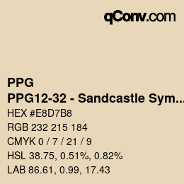 カラーコード: PPG - PPG12-32 - Sandcastle Symphony | qconv.com