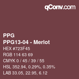 Color code: PPG - PPG13-04 - Merlot | qconv.com