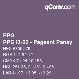 Color code: PPG - PPG13-20 - Pageant Pansy | qconv.com