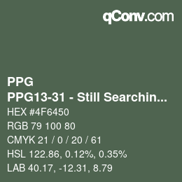 Farbcode: PPG - PPG13-31 - Still Searching | qconv.com