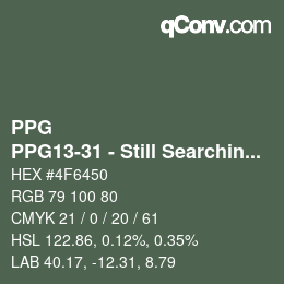 Color code: PPG - PPG13-31 - Still Searching | qconv.com