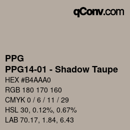 Color code: PPG - PPG14-01 - Shadow Taupe | qconv.com