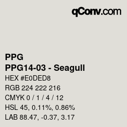 Color code: PPG - PPG14-03 - Seagull | qconv.com
