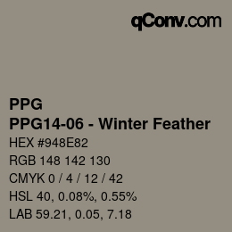 Farbcode: PPG - PPG14-06 - Winter Feather | qconv.com