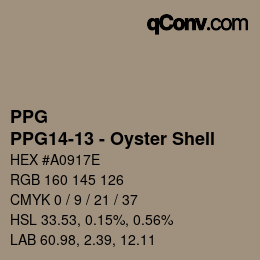 Farbcode: PPG - PPG14-13 - Oyster Shell | qconv.com
