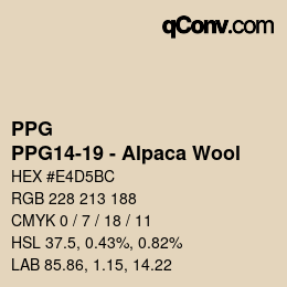 Código de color: PPG - PPG14-19 - Alpaca Wool | qconv.com