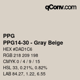 Color code: PPG - PPG14-30 - Gray Beige | qconv.com