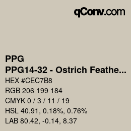 Color code: PPG - PPG14-32 - Ostrich Feather | qconv.com