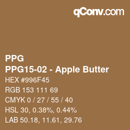 Color code: PPG - PPG15-02 - Apple Butter | qconv.com
