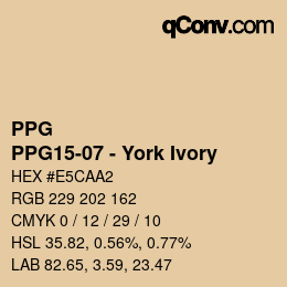 Código de color: PPG - PPG15-07 - York Ivory | qconv.com