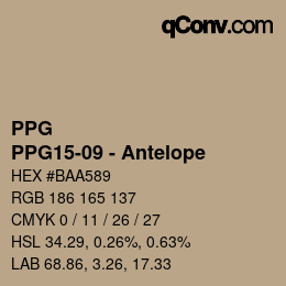 Color code: PPG - PPG15-09 - Antelope | qconv.com
