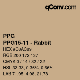 Color code: PPG - PPG15-11 - Rabbit | qconv.com