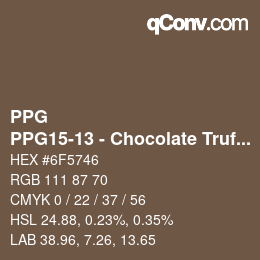 Código de color: PPG - PPG15-13 - Chocolate Truffle | qconv.com