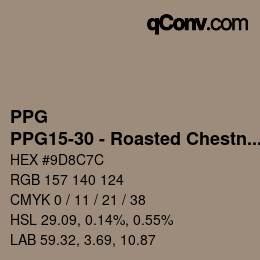 カラーコード: PPG - PPG15-30 - Roasted Chestnut | qconv.com