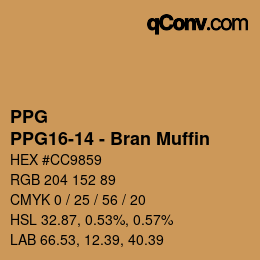 Color code: PPG - PPG16-14 - Bran Muffin | qconv.com