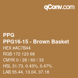Color code: PPG - PPG16-15 - Brown Basket | qconv.com