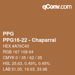 カラーコード: PPG - PPG16-22 - Chaparral | qconv.com