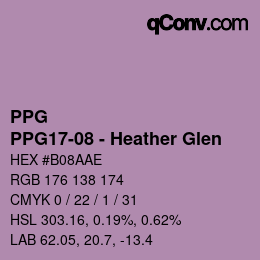 カラーコード: PPG - PPG17-08 - Heather Glen | qconv.com