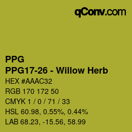 Color code: PPG - PPG17-26 - Willow Herb | qconv.com