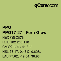 Color code: PPG - PPG17-27 - Fern Glow | qconv.com