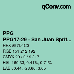 Color code: PPG - PPG17-29 - San Juan Spritz | qconv.com