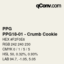 Color code: PPG - PPG18-01 - Crumb Cookie | qconv.com
