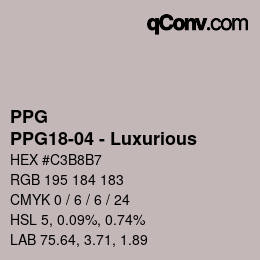 カラーコード: PPG - PPG18-04 - Luxurious | qconv.com