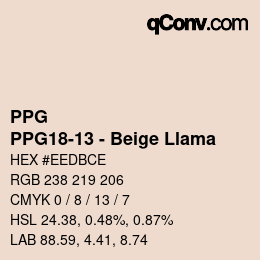 Color code: PPG - PPG18-13 - Beige Llama | qconv.com