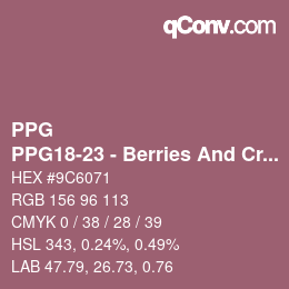 Color code: PPG - PPG18-23 - Berries And Cream | qconv.com
