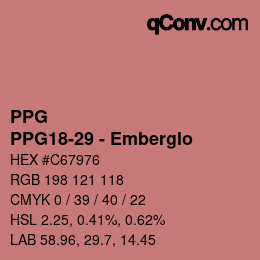 カラーコード: PPG - PPG18-29 - Emberglo | qconv.com