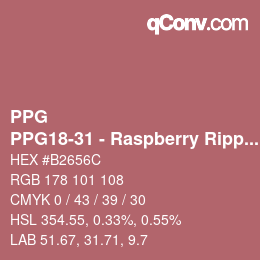 Código de color: PPG - PPG18-31 - Raspberry Ripple | qconv.com