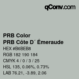 Code couleur: PRB Color - PRB Côte D´ Émeraude | qconv.com