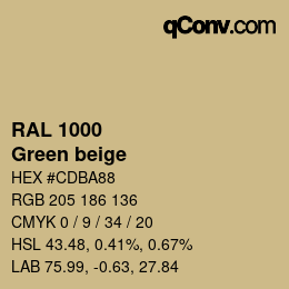 颜色代码: RAL 1000 - Green beige | qconv.com