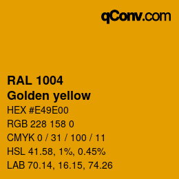 カラーコード: RAL 1004 - Golden yellow | qconv.com