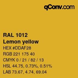 颜色代码: RAL 1012 - Lemon yellow | qconv.com
