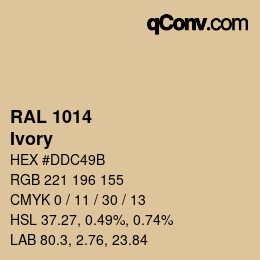 颜色代码: RAL 1014 - Ivory | qconv.com