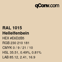 Farbcode: RAL 1015 - Hellelfenbein | qconv.com