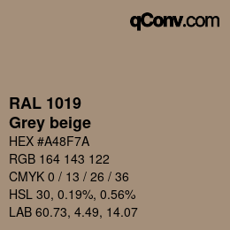 颜色代码: RAL 1019 - Grey beige | qconv.com