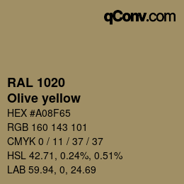 颜色代码: RAL 1020 - Olive yellow | qconv.com