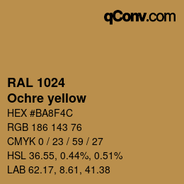 颜色代码: RAL 1024 - Ochre yellow | qconv.com