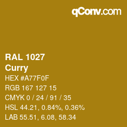 颜色代码: RAL 1027 - Curry | qconv.com