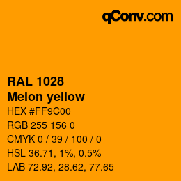 颜色代码: RAL 1028 - Melon yellow | qconv.com
