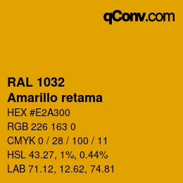 Código de color: RAL 1032 - Amarillo retama | qconv.com