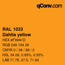 颜色代码: RAL 1033 - Dahlia yellow | qconv.com