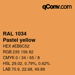颜色代码: RAL 1034 - Pastel yellow | qconv.com